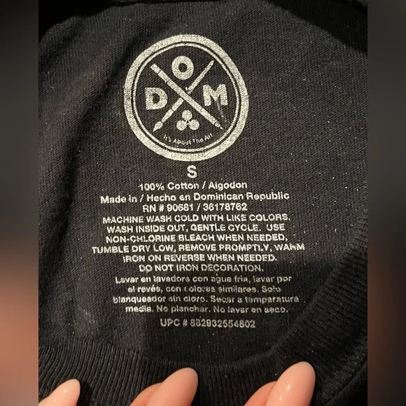 DOM it's about the Art "Good Vibes Only" Graphic Mens Black T-Shirt Size S - Picture 3 of 3